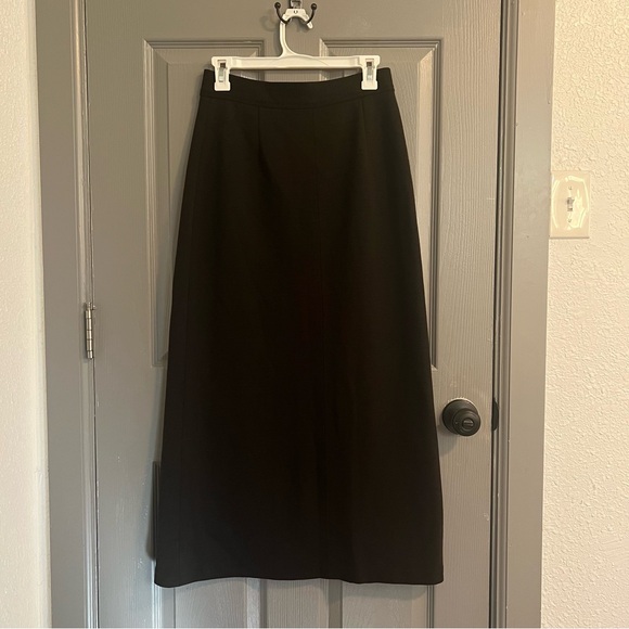 Helen Wang Brown Long Pencil Skirt Merino Wool Double Knit - Picture 7 of 8